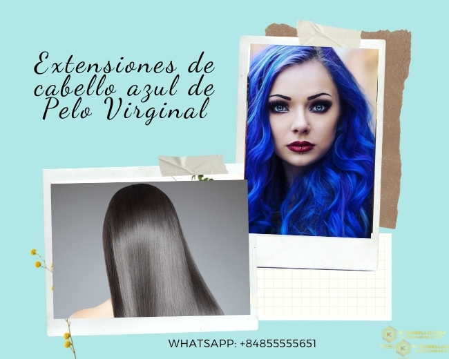 Extensiones-de-cabello-azul-de-Pelo-Virginal