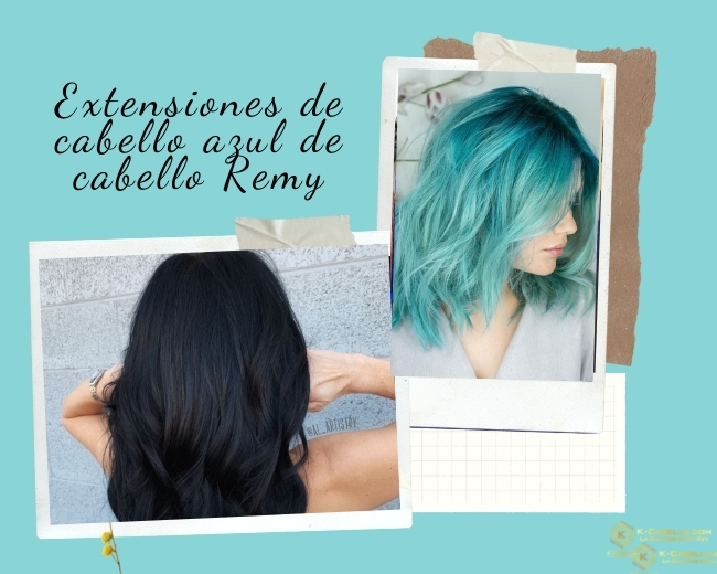 Extensiones-de-cabello-azul-de-cabello-Remy