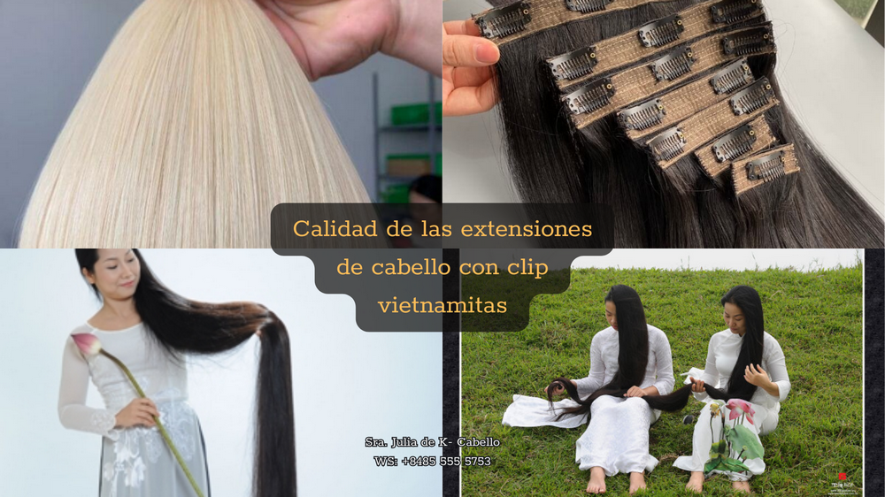 Calidad de las extensiones de cabello con clip vietnamitas