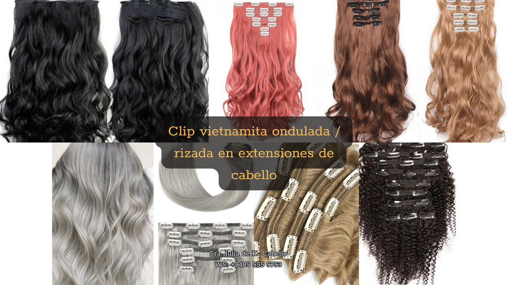 Clip vietnamita ondulada / rizada en extensiones de cabello