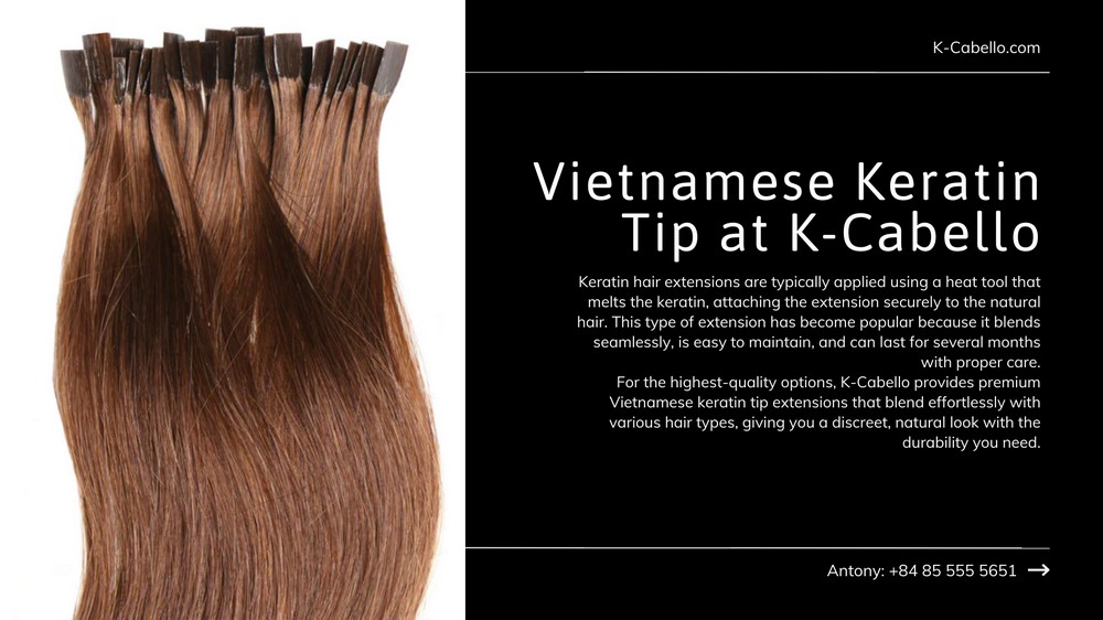 Extensiones de cabello de queratina de Vietnam